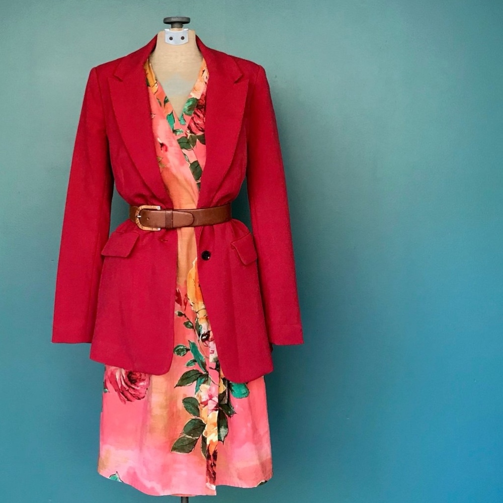 Carmen Marc Valvo Long Blazer Jacket